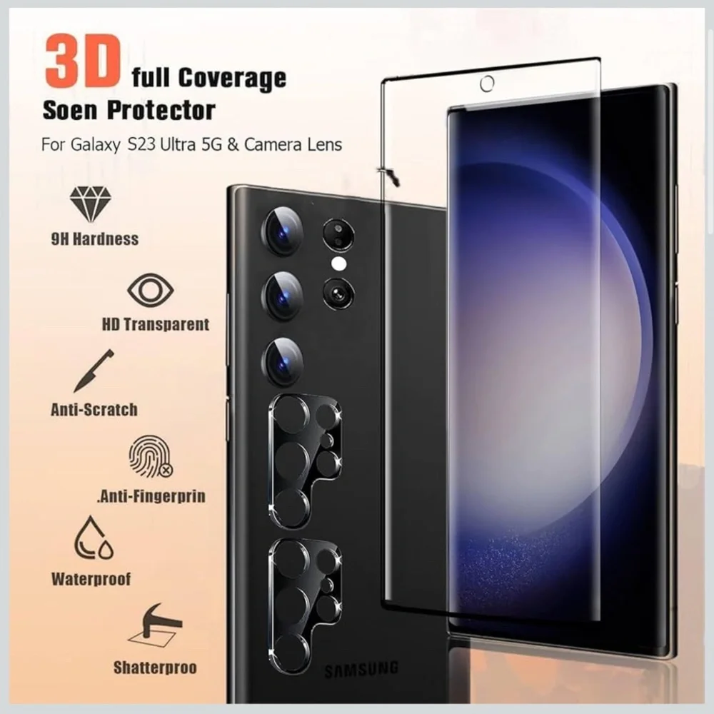 NWT Samsung Galaxy S23 Ultra 2‑Pack 9H Screen + Camera Kit